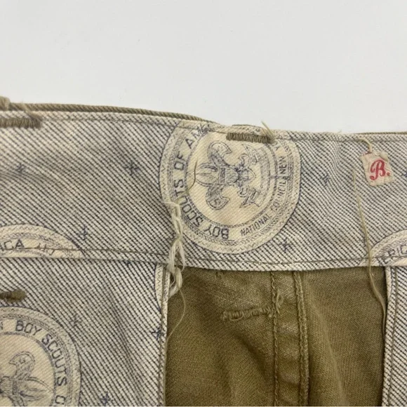 Vintage Boys Scouts Of America Pants Boy Small Green 1910s 1920s Canvas Breaches